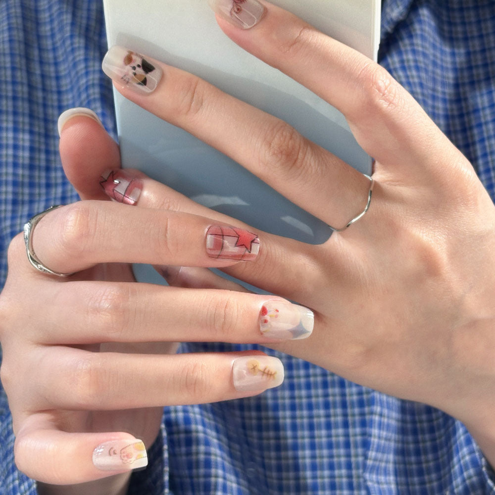 Artistic Themed Press-On Nails Bowlift