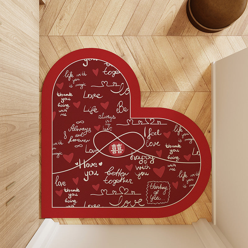 Heart-Shaped Non-Slip Area Mat Bowlift