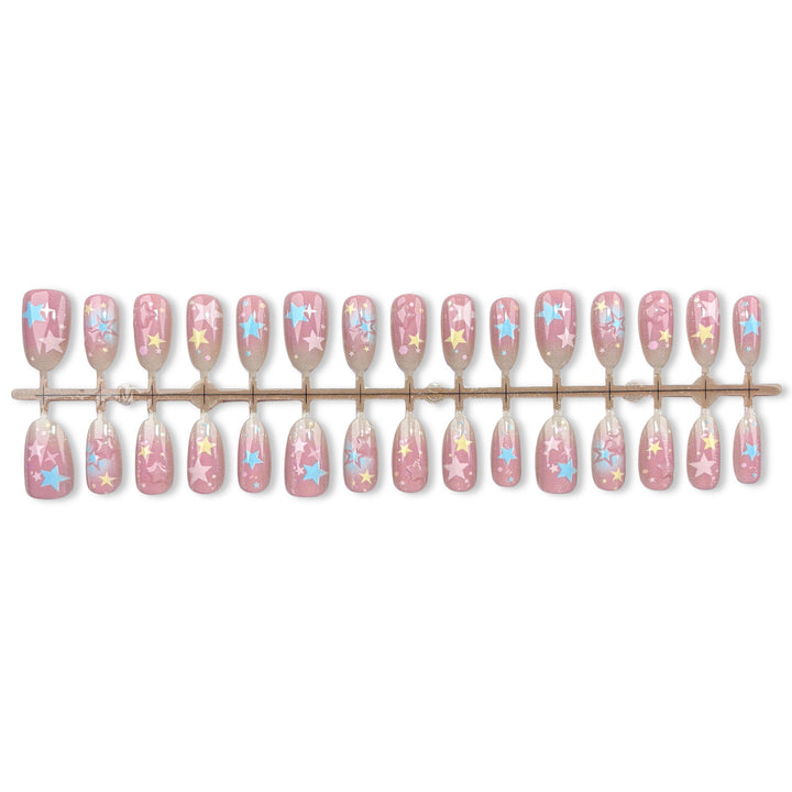 Star-Patterned Press-On Nail Set