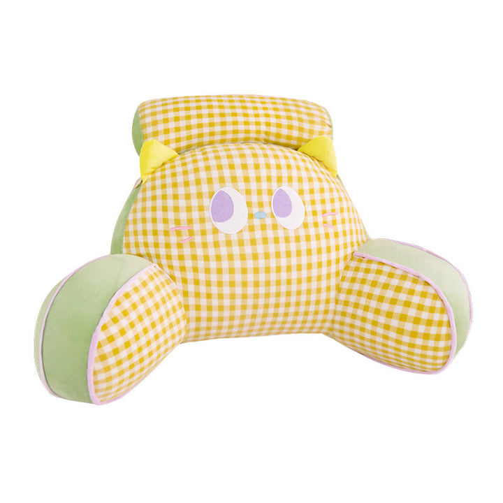 Funny plush back support pillow in cat design Bowlift