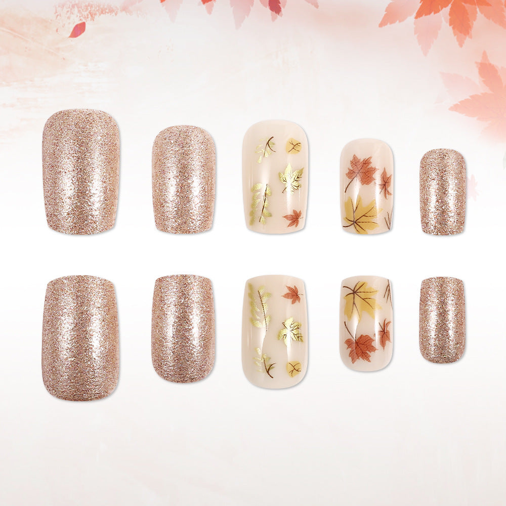 Artistic Autumn-Themed Press-On Nails Bowlift