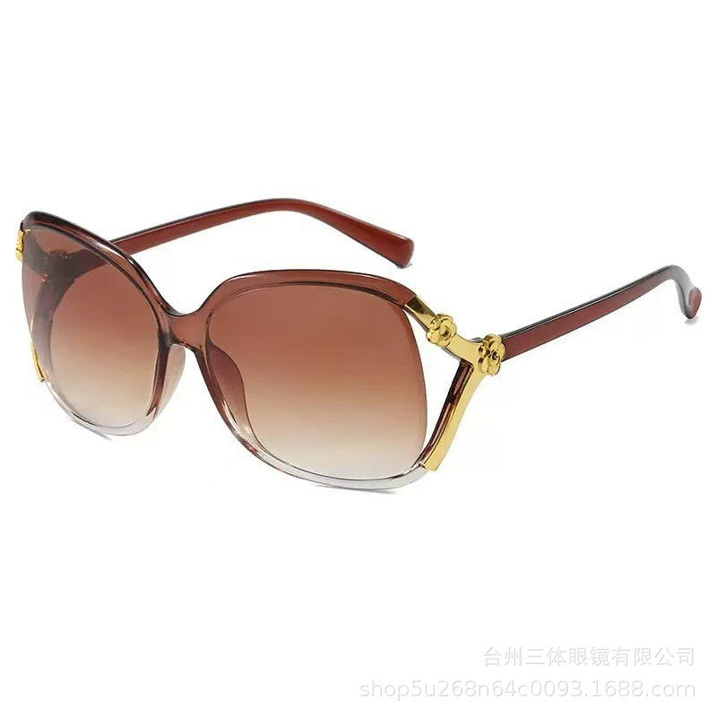Oversized Floral Accent Sunglasses