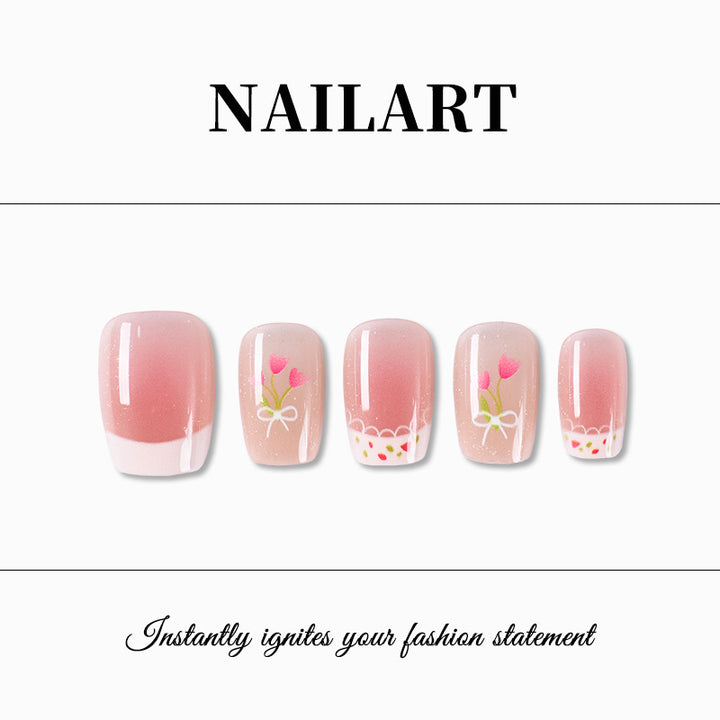Floral-Inspired Press-On Nail Art Set Bowlift