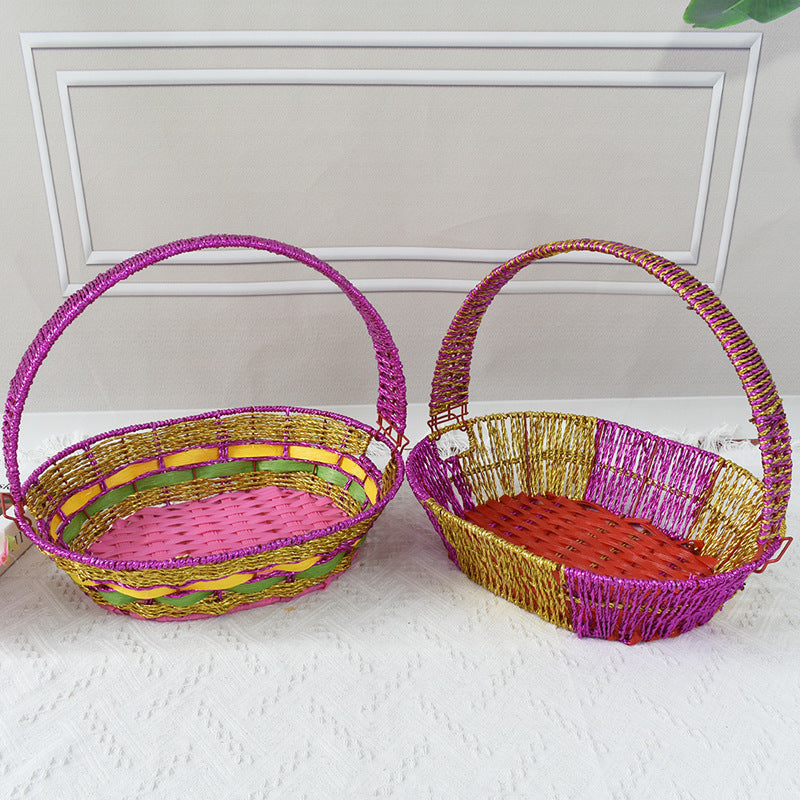 Colorful Decorative Woven Basket Bowlift