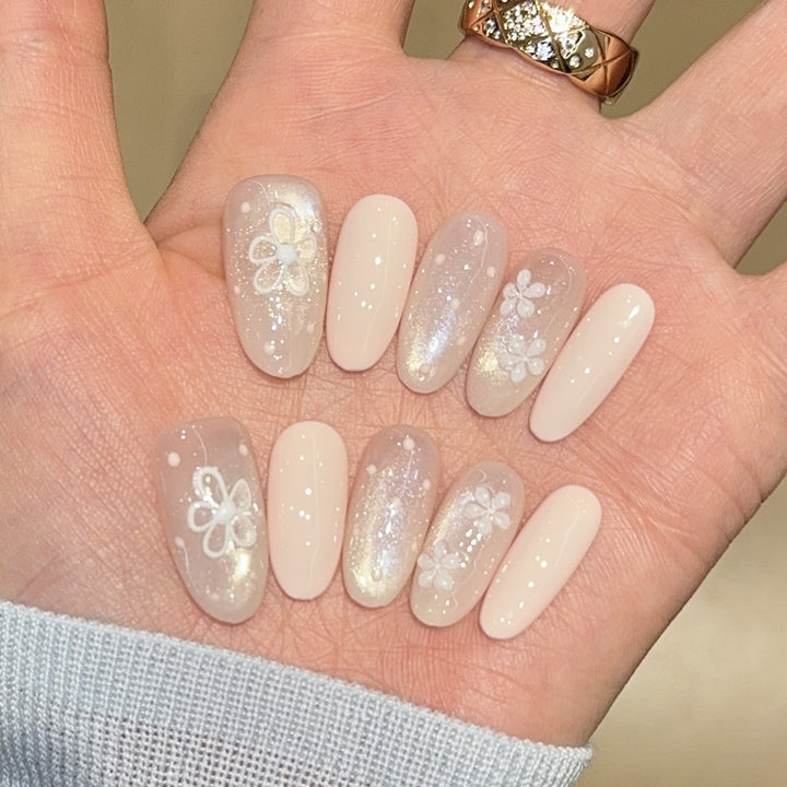 Artificial nails with romantic flower designs Bowlift 1787307536
