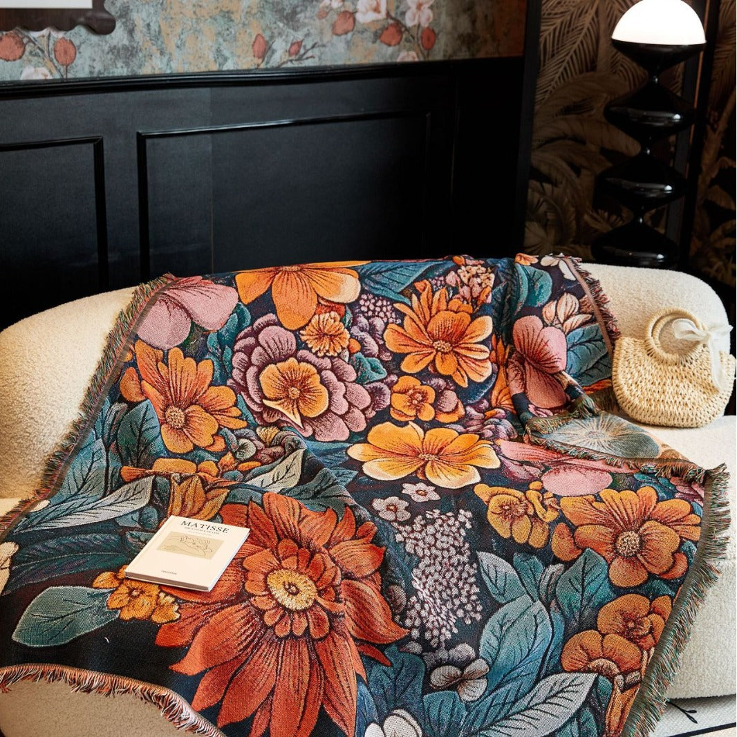 Floral Patterned Throw Blanket