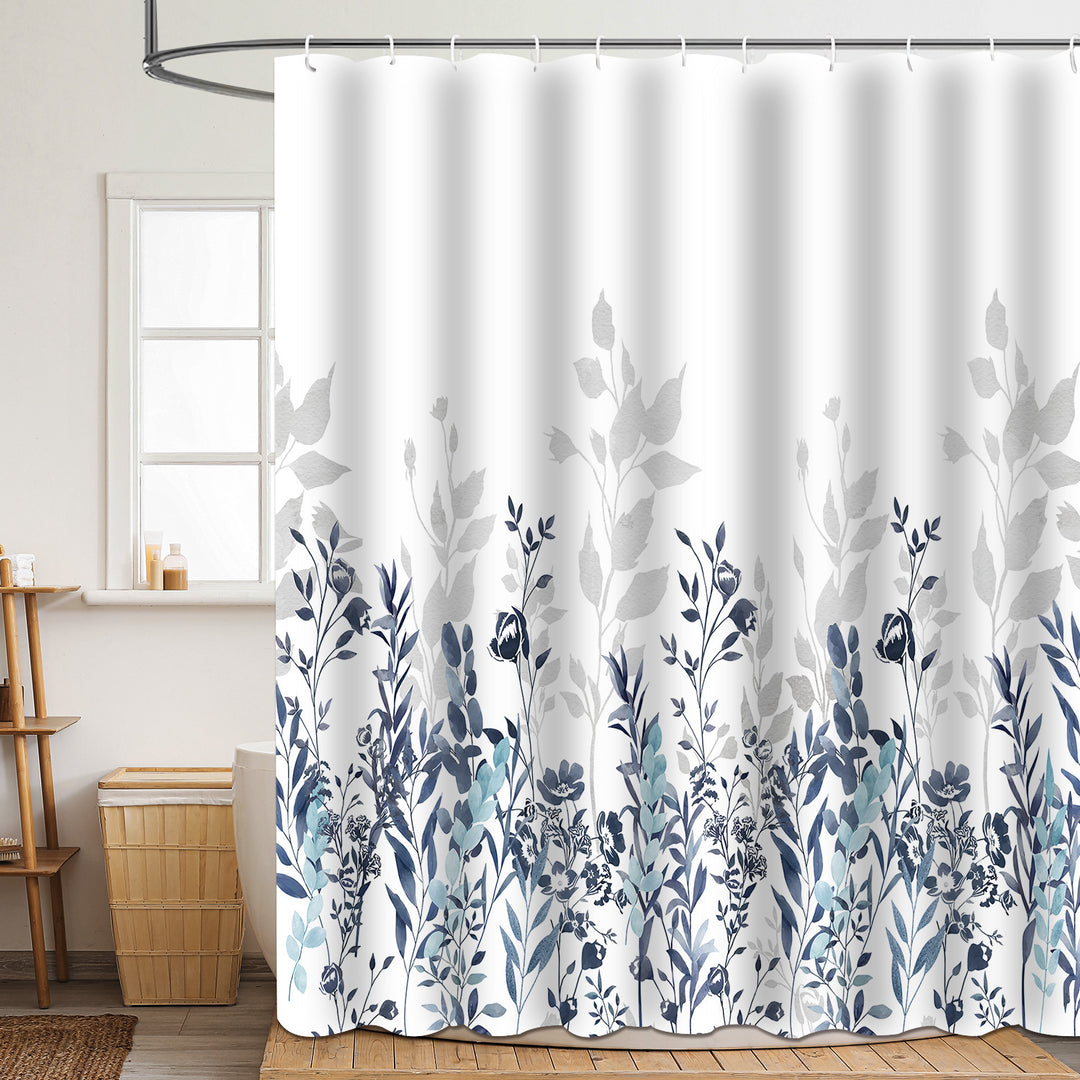 Floral Patterned Bathroom Shower Curtain Bowlift