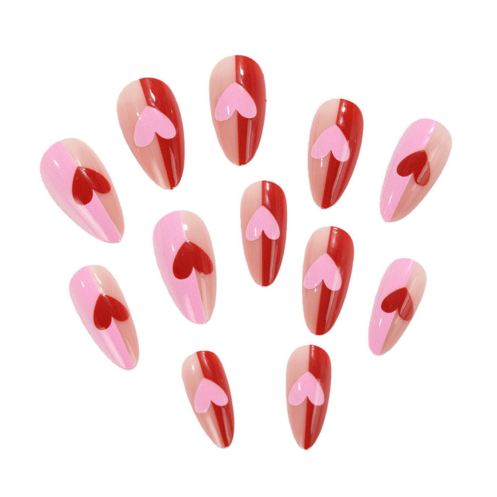 Art nails with romantic heart design Bowlift