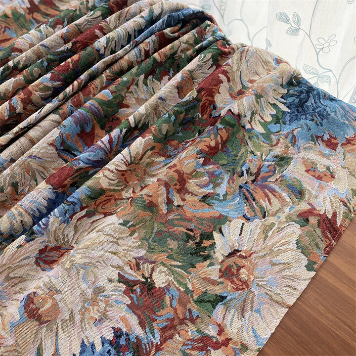 Floral Patterned Textile Throw Blanket