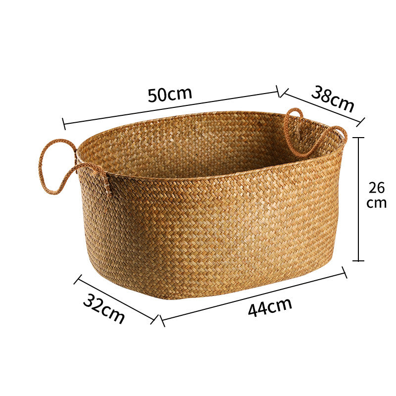 Large Handwoven Storage Basket Bowlift