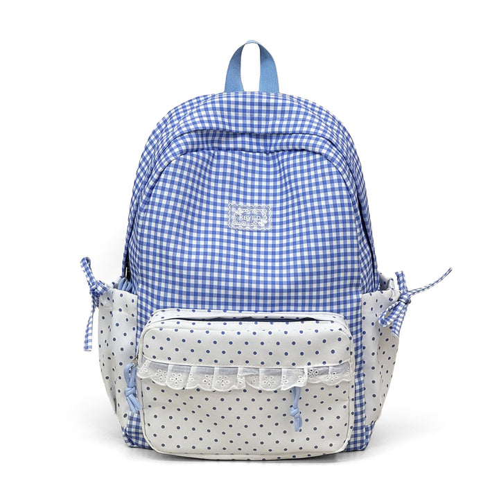 Cute Checked Pattern Backpack Bowlift