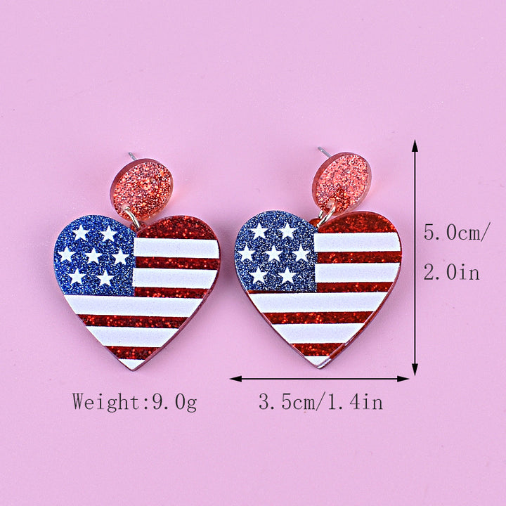 Women's nan triple star dangle glitter resin earrings with hypoallergenic hooks Bowlift