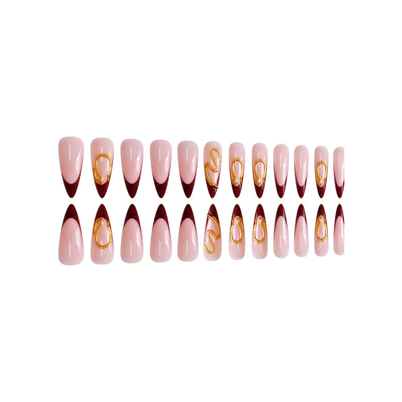 Elegant Stiletto Press-On Nail Art Bowlift