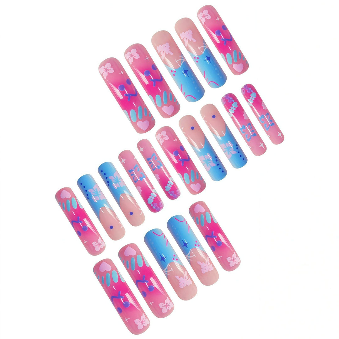 Artistic Long Acrylic Nail Enhancements Bowlift