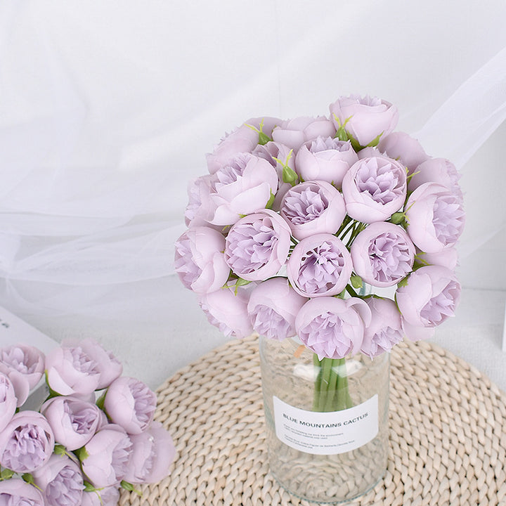Lifelike Faux Peony Bouquet