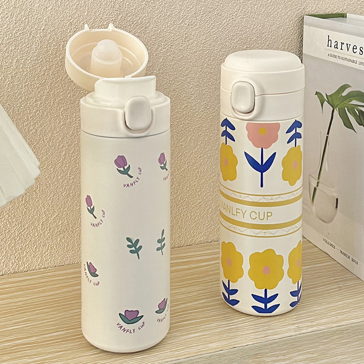 Women's Insulated Drinking Bottle with Innovative Leak Proof Bowlift