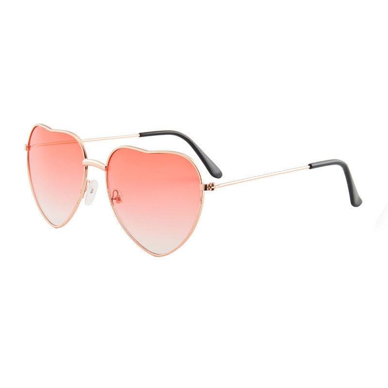 Ladies Heart-Shaped Sunglasses with UV Protection and Elegant Frame Bowlift