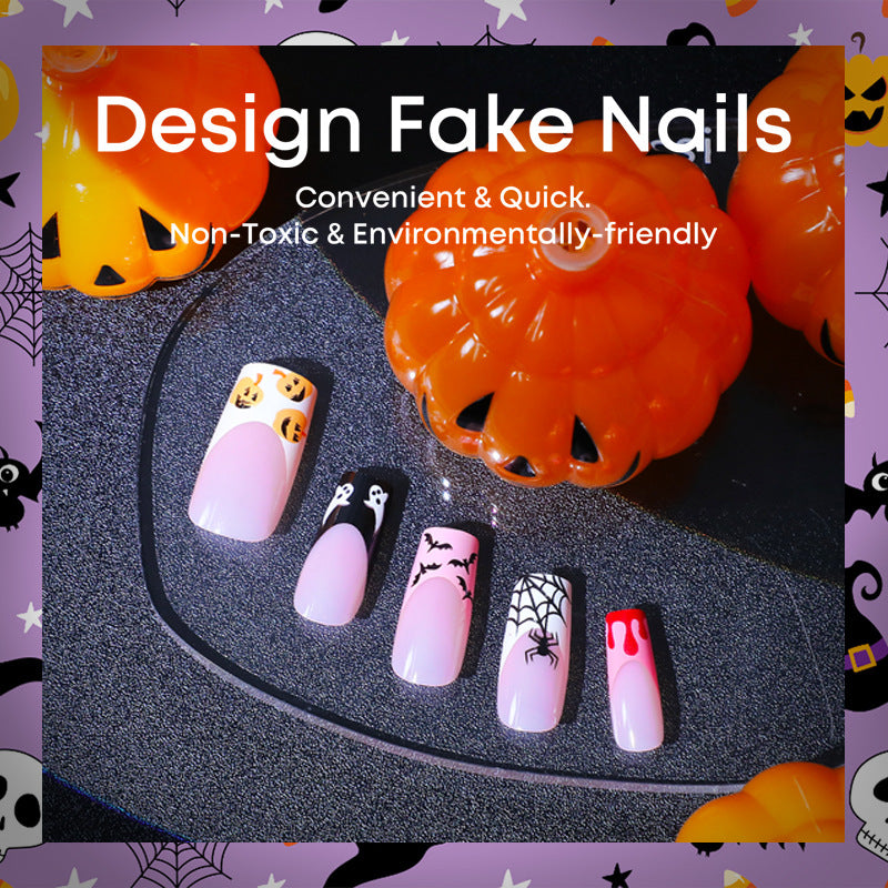 Creative Halloween Nail Art Set with Spooky Designs Bowlift