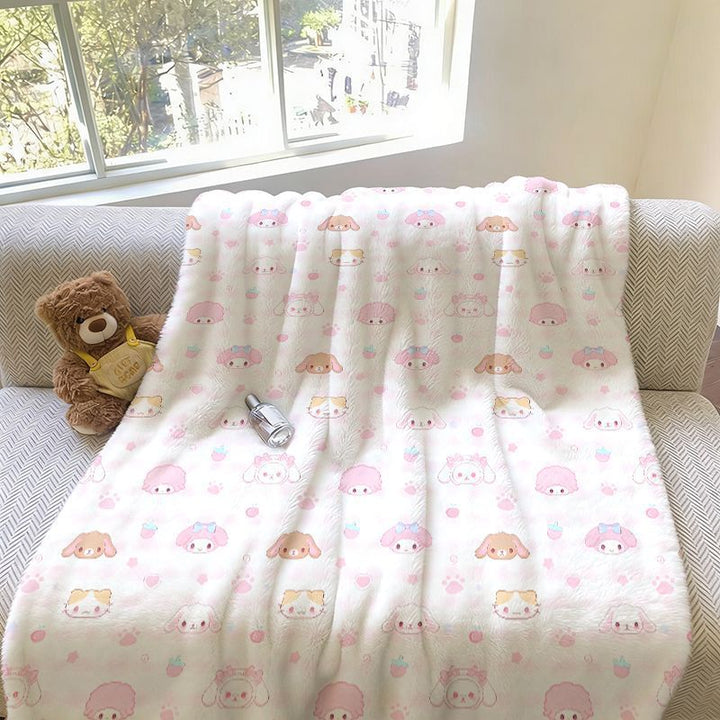 Plush Cartoon-Themed Fleece Blanket