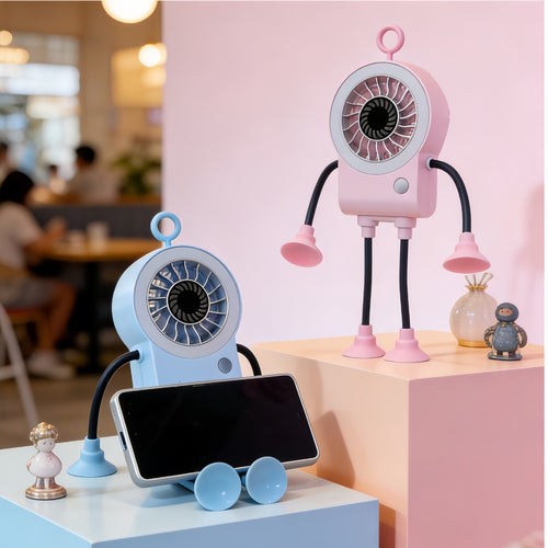 Ladies Creative Table Fan with LED Lighting and Flexible Mounting Bowlift