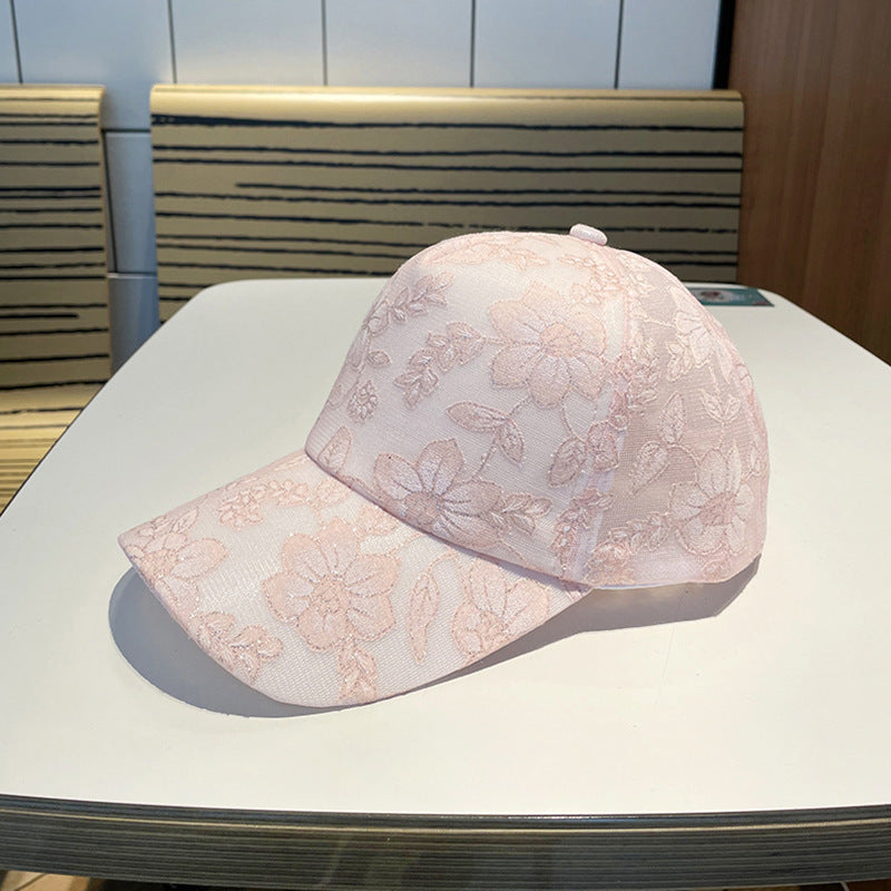 Women's Floral Embroidered Baseball Cap Bowlift