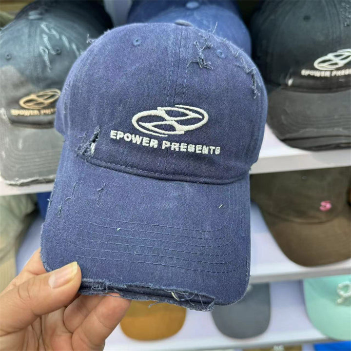 Unisex Distressed Cotton Baseball Cap Bowlift