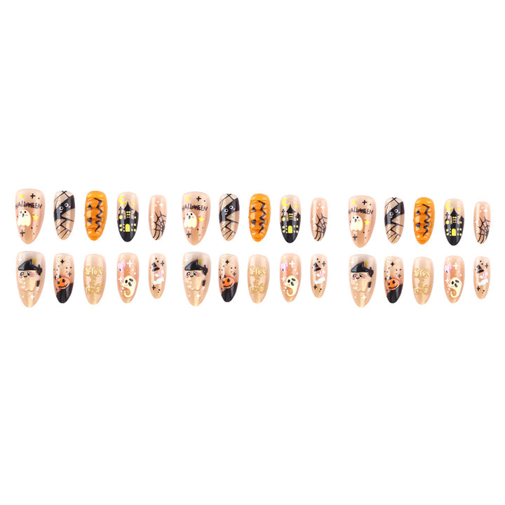 Halloween-Themed Press-On Nail Art Set Bowlift 1787543133
