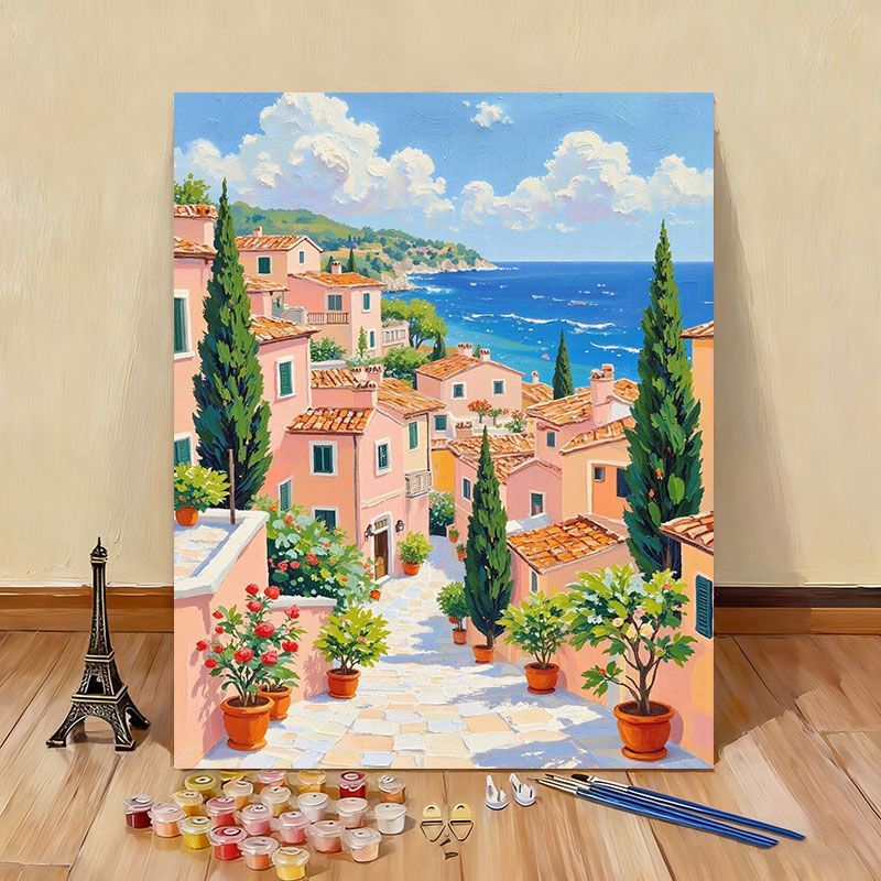 DIY Scenic Coastal Paint by Numbers Kit Bowlift