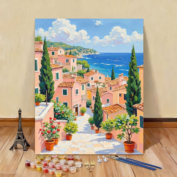 DIY Scenic Coastal Paint by Numbers Kit Bowlift