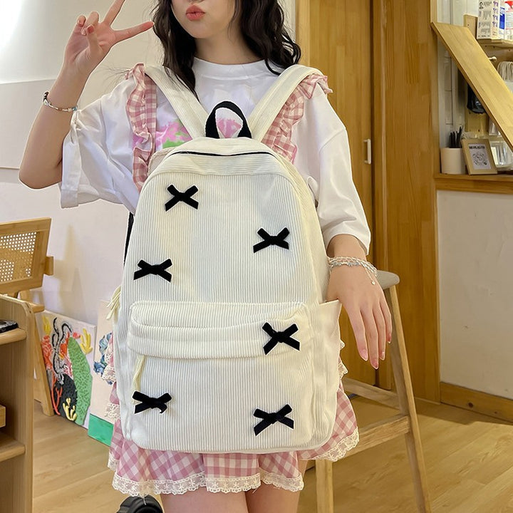 Backpack with Playful Ribbon Design Bowlift