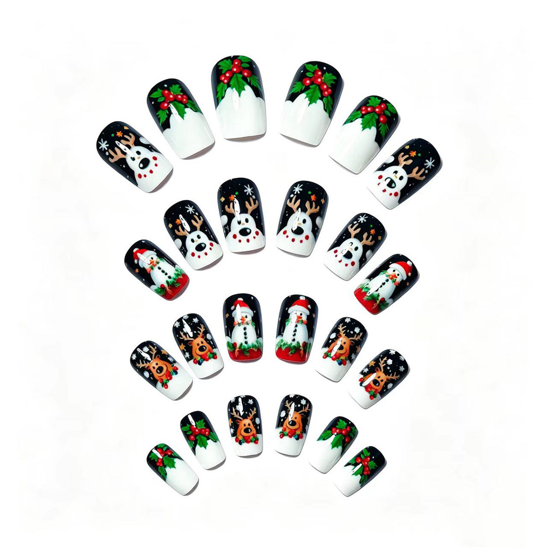 Artificial artificial nails with festive Christmas design Bowlift