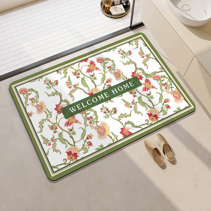 Stylish Floral Patterned Comfort Bath Mat Bowlift