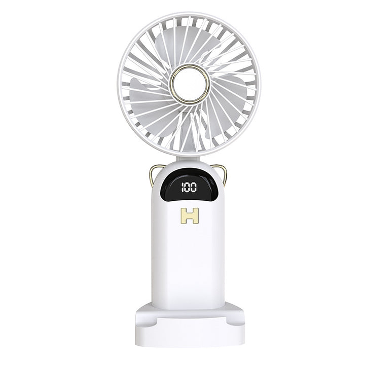 Ladies portable hand fan with LED display and adjustable speed Bowlift