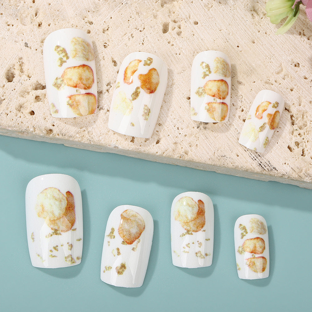 Creative artificial nails in natural vintage design Bowlift