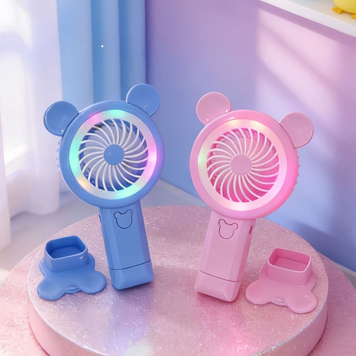 Portable LED Hand Fan with Cute Animal Design Bowlift