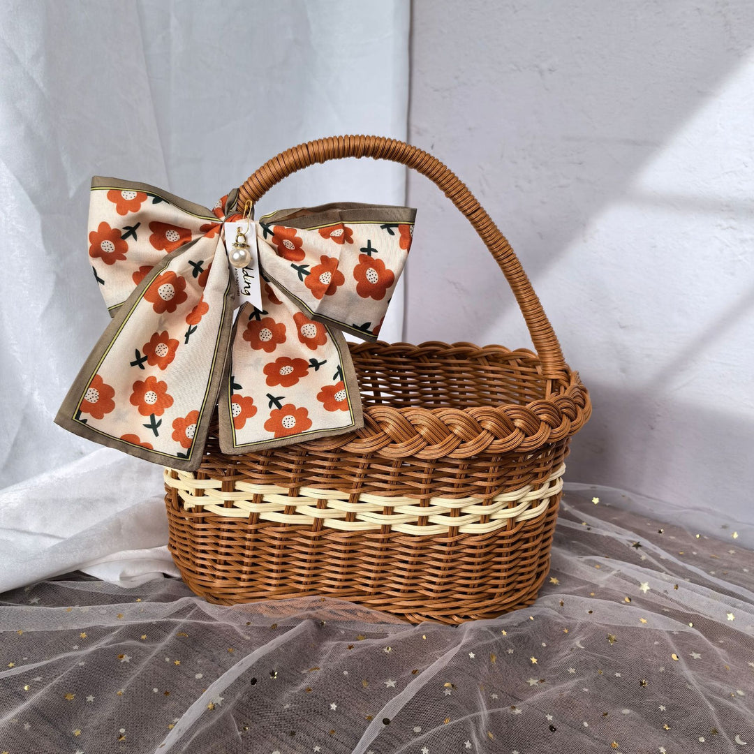 Women elegant handwoven shopping basket Bowlift