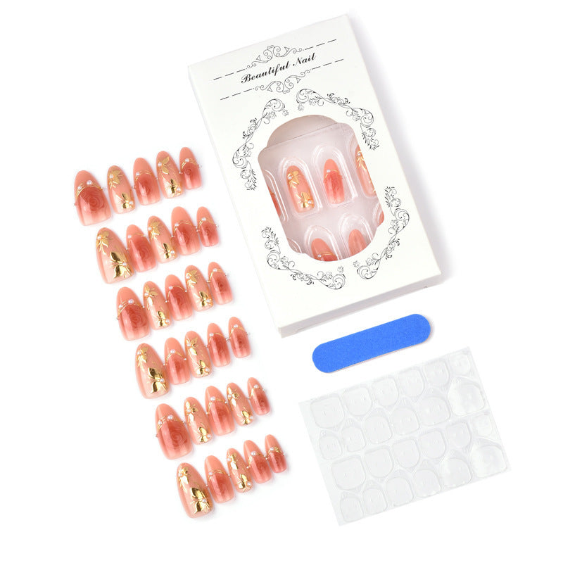 Artful Nail Tips with Rose Design Bowlift