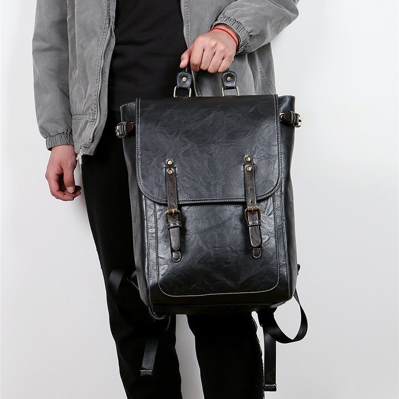 Elegant Laptop Backpack with High-Quality Synthetic Leather Coating Bowlift