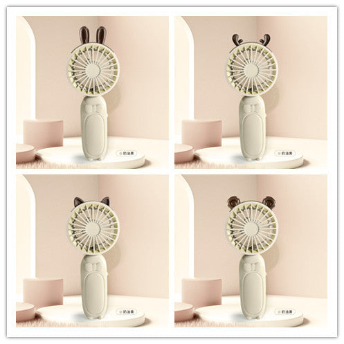 Ladies portable mini hand fan with delightful animal design Bowlift