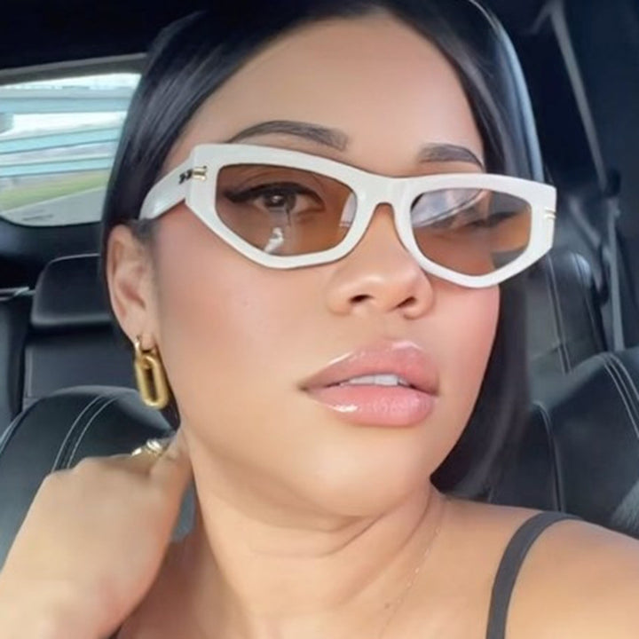 Ladies geometric sunglasses with curved frame and protective UV filter Bowlift