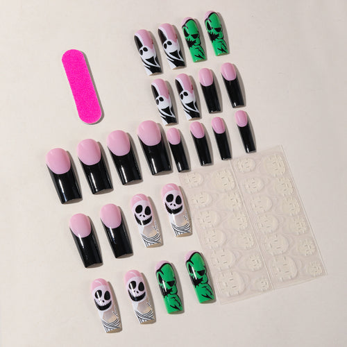 Whimsical Skull Art Nail Extensions Bowlift