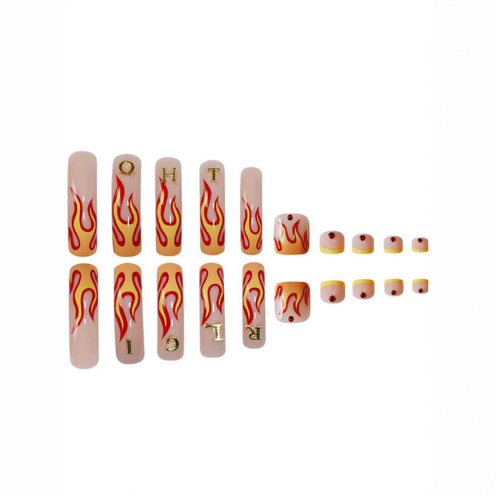 Artistic Flame Nail Art Extensions Bowlift