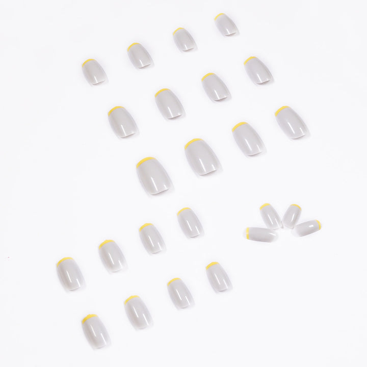 Artistic nail extensions with modern French-tip design Bowlift