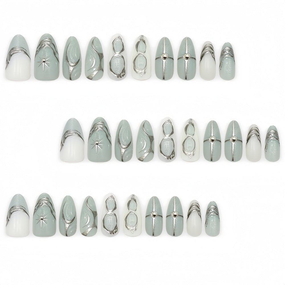 Elegant Artificial Nails with Artistic Accents Bowlift