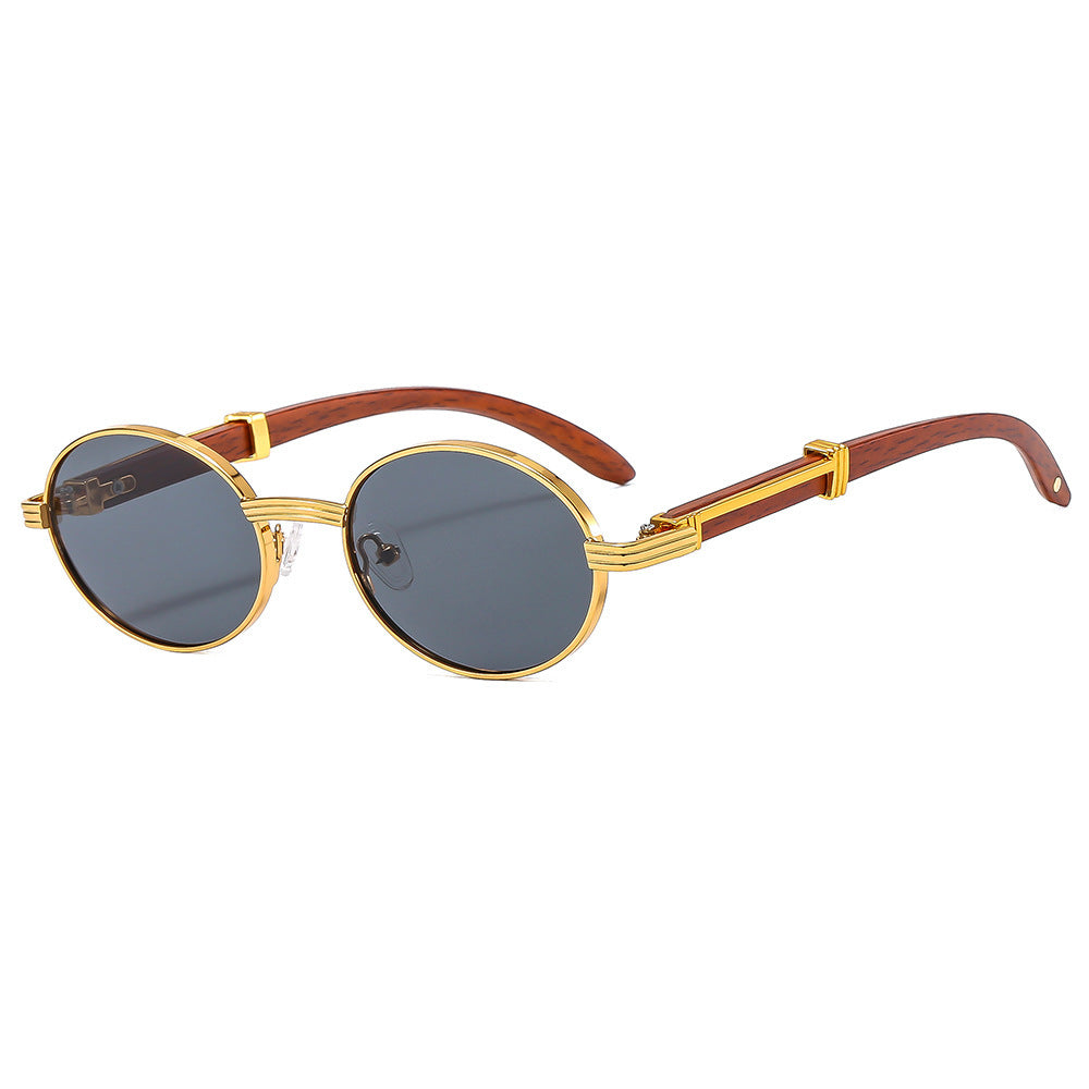 Vintage-Inspired Circular Sunglasses with Luxurious Golden Accents Bowlift