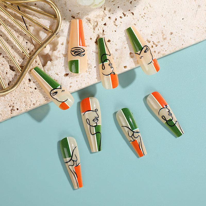 Creative line design artificial nails Bowlift
