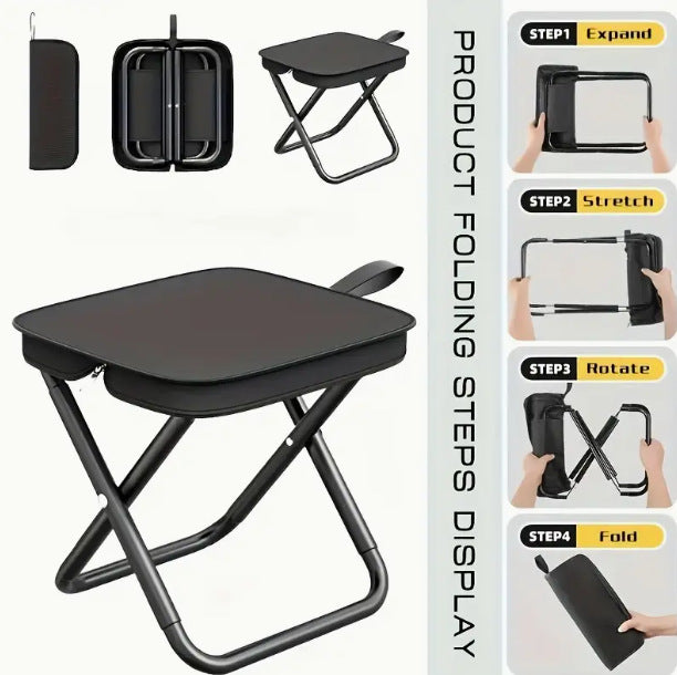 Unisex Foldable Camping Stool with Stable Legs Bowlift