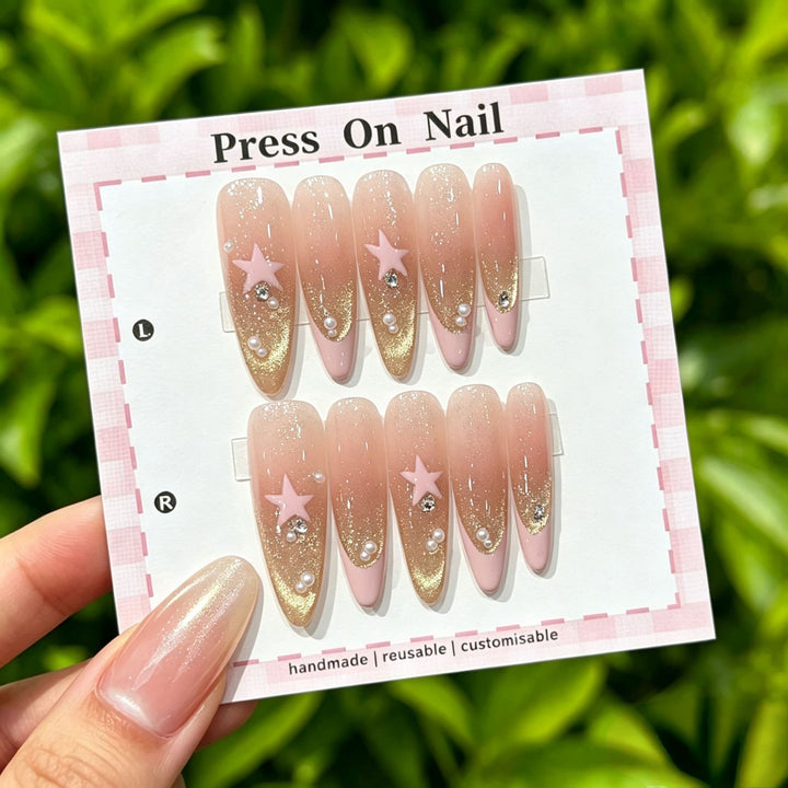 Decorative Long-Lasting Press-On Nail Set
