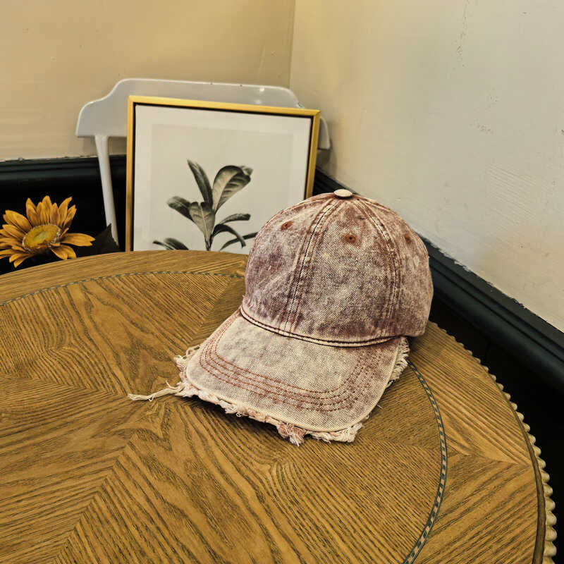 Men's Distressed Denim Baseball Cap Bowlift 1784270742
