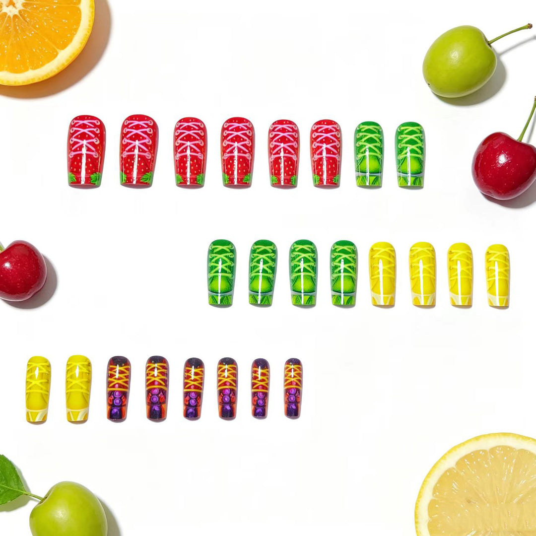 Creative art nails in colorful sneaker design Bowlift